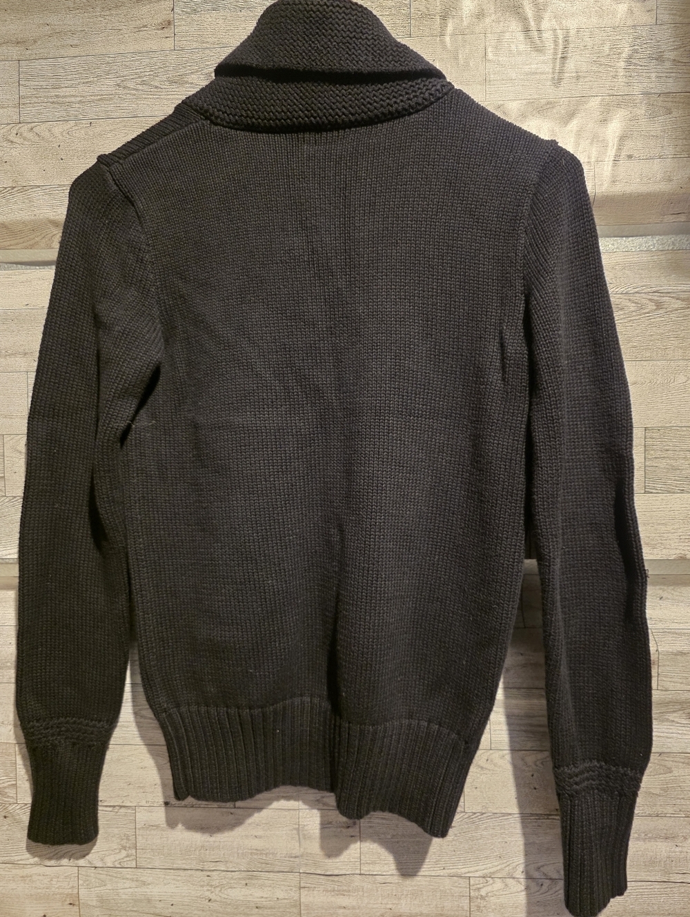 Polo by Ralph Lauren Black Shawl Collar Turtleneck Sweater with Purple Pony - Picture 4 of 4